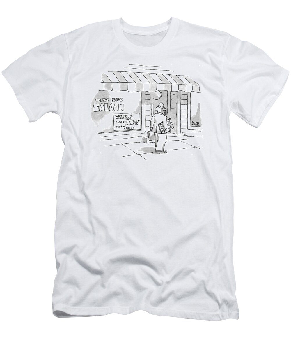Reviews T-Shirt featuring the drawing New Yorker July 26th, 1999 by Jack Ziegler