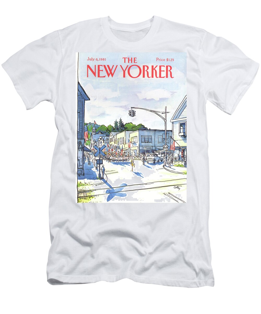 Entertainment T-Shirt featuring the painting New Yorker July 6th, 1981 by Arthur Getz