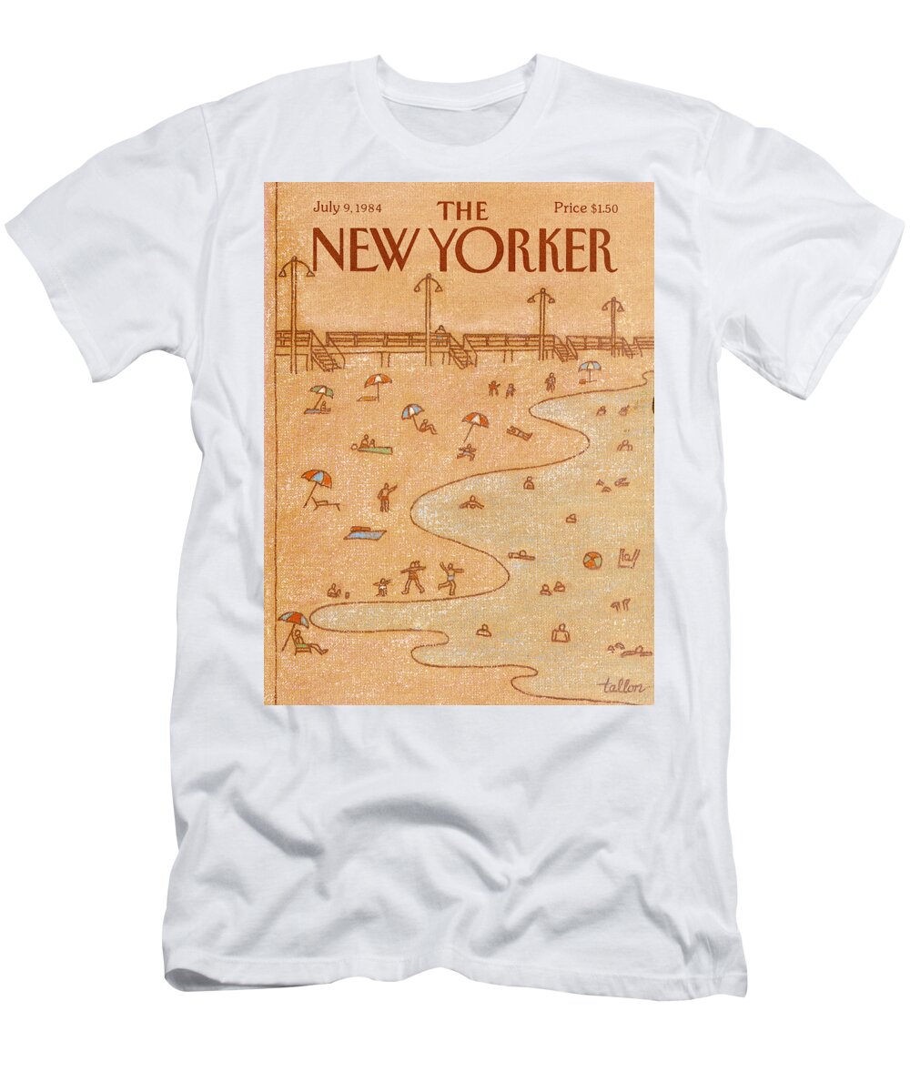 Leisure T-Shirt featuring the painting New Yorker July 9th, 1984 by Robert Tallon