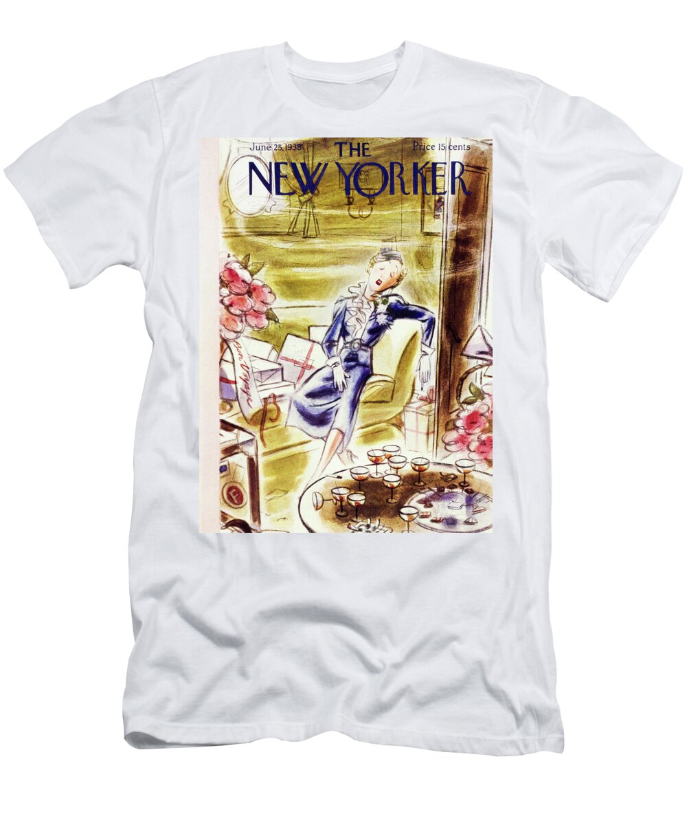 Travel T-Shirt featuring the painting New Yorker June 25 1938 by Leonard Dove