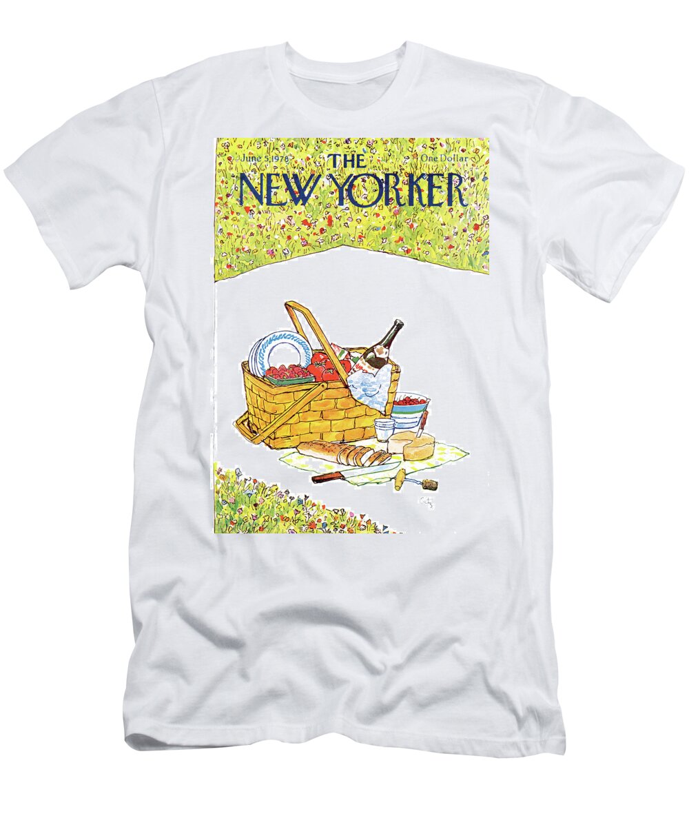 Food T-Shirt featuring the painting New Yorker June 5th, 1978 by Arthur Getz
