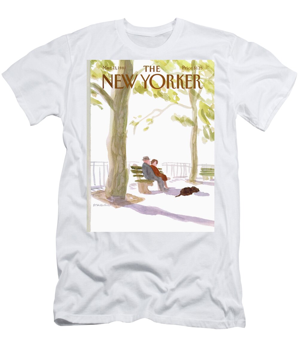 Nature T-Shirt featuring the painting New Yorker March 23rd, 1981 by James Stevenson