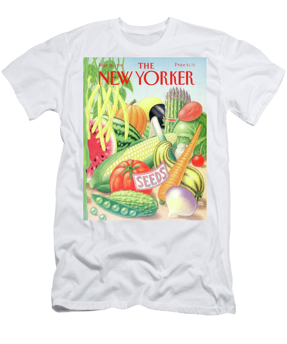 Rural T-Shirt featuring the painting New Yorker March 26th, 1990 by Bob Knox
