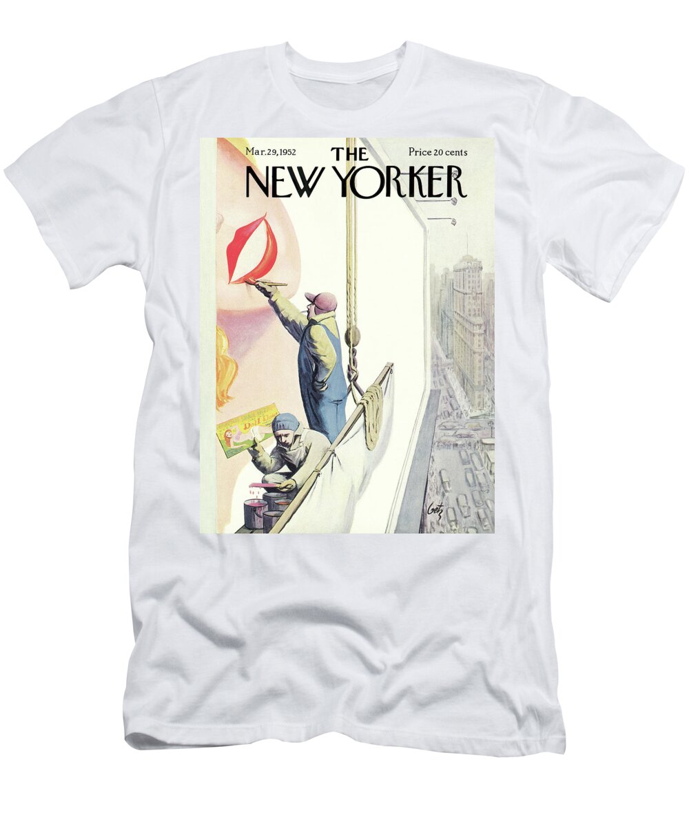 Advertising T-Shirt featuring the painting New Yorker March 29th, 1952 by Arthur Getz