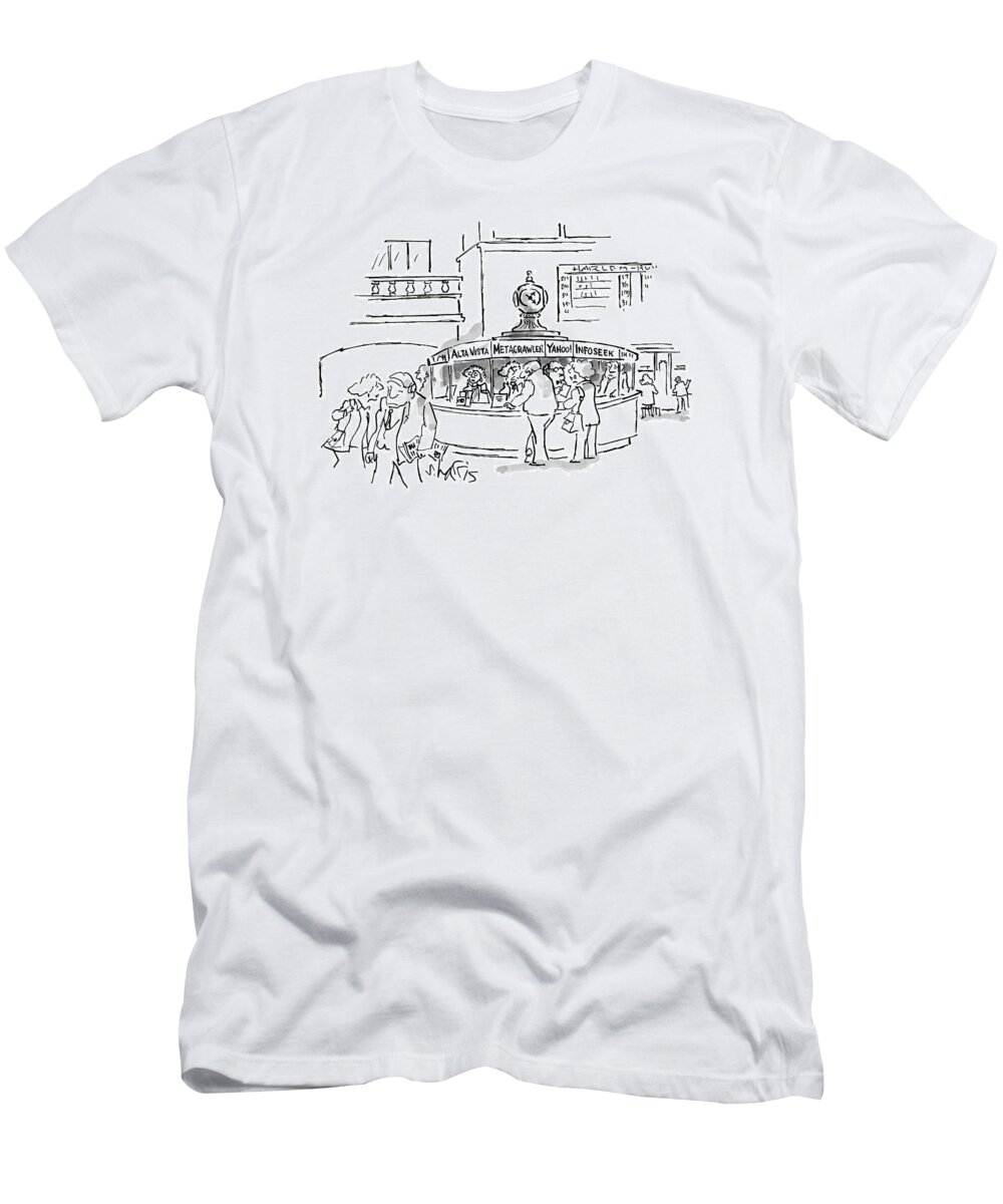 Internet T-Shirt featuring the drawing New Yorker May 17th, 1999 by Sidney Harris