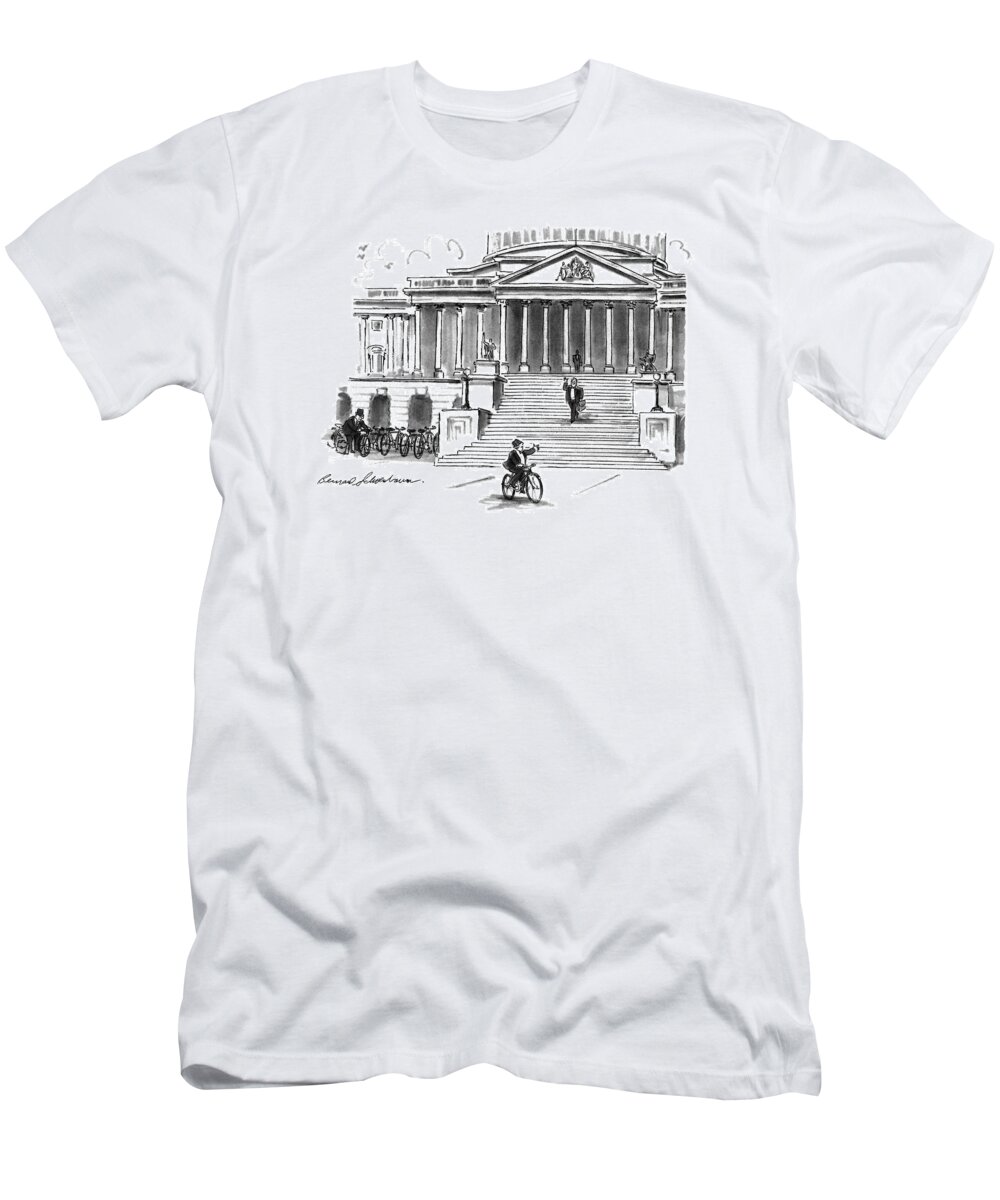 Government T-Shirt featuring the drawing New Yorker May 4th, 1992 by Bernard Schoenbaum