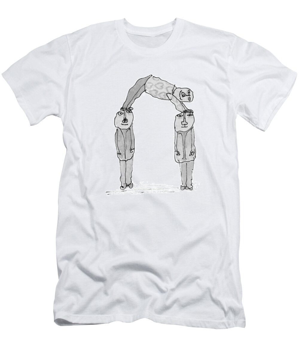 118831 Wst William Steig (man's And Woman's Legs Connected T-Shirt featuring the drawing New Yorker November 15th, 1993 by William Steig