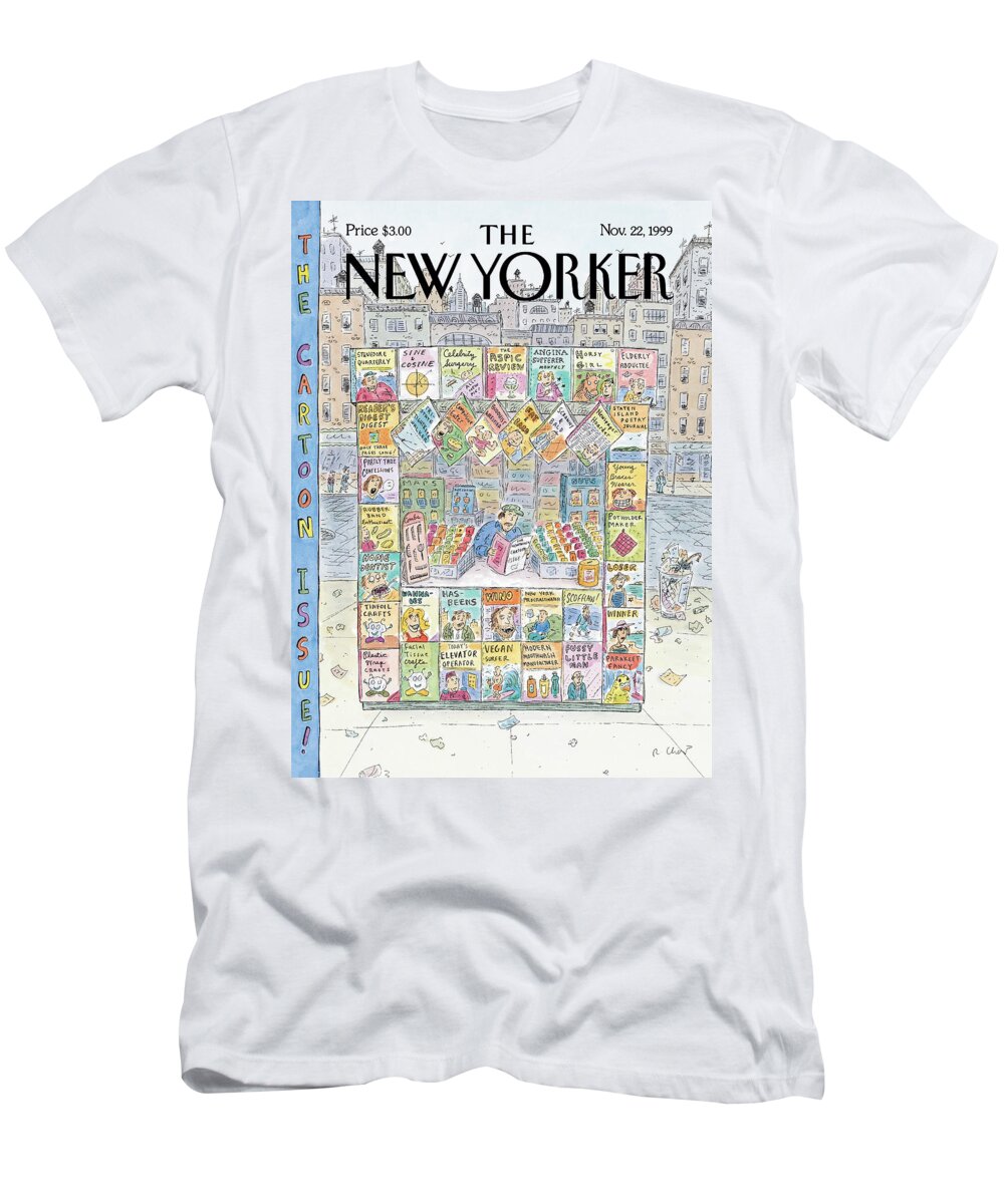 Cartoon Issue T-Shirt featuring the painting New Yorker November 22nd, 1999 by Roz Chast