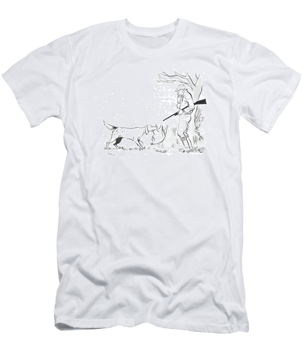 110785 Cro Carl Rose T-Shirt featuring the drawing New Yorker November 23rd, 1940 by Carl Rose
