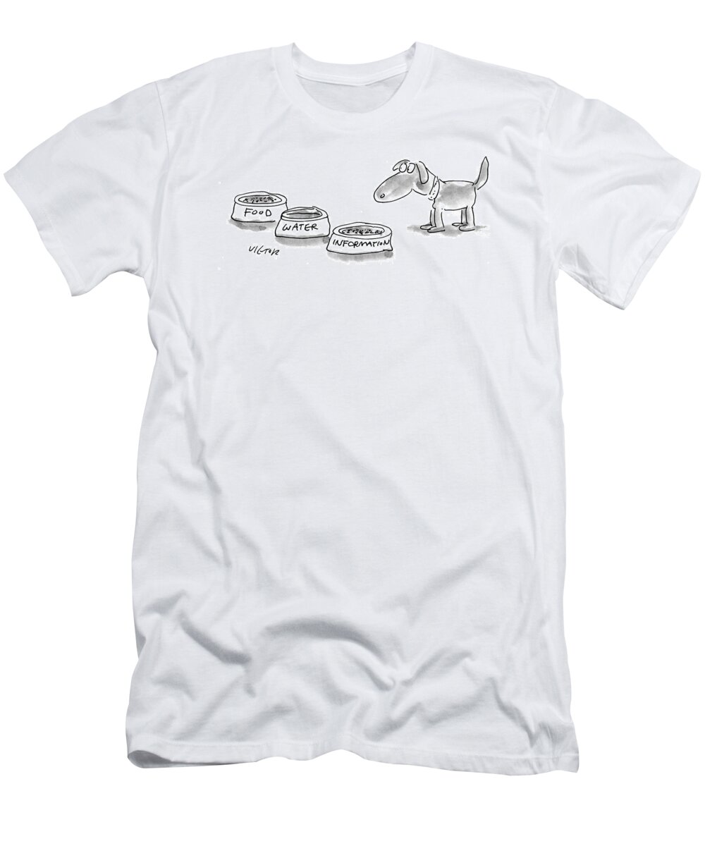 (a Dog Is Provided With Food T-Shirt featuring the drawing New Yorker September 12th, 1994 by Dean Vietor
