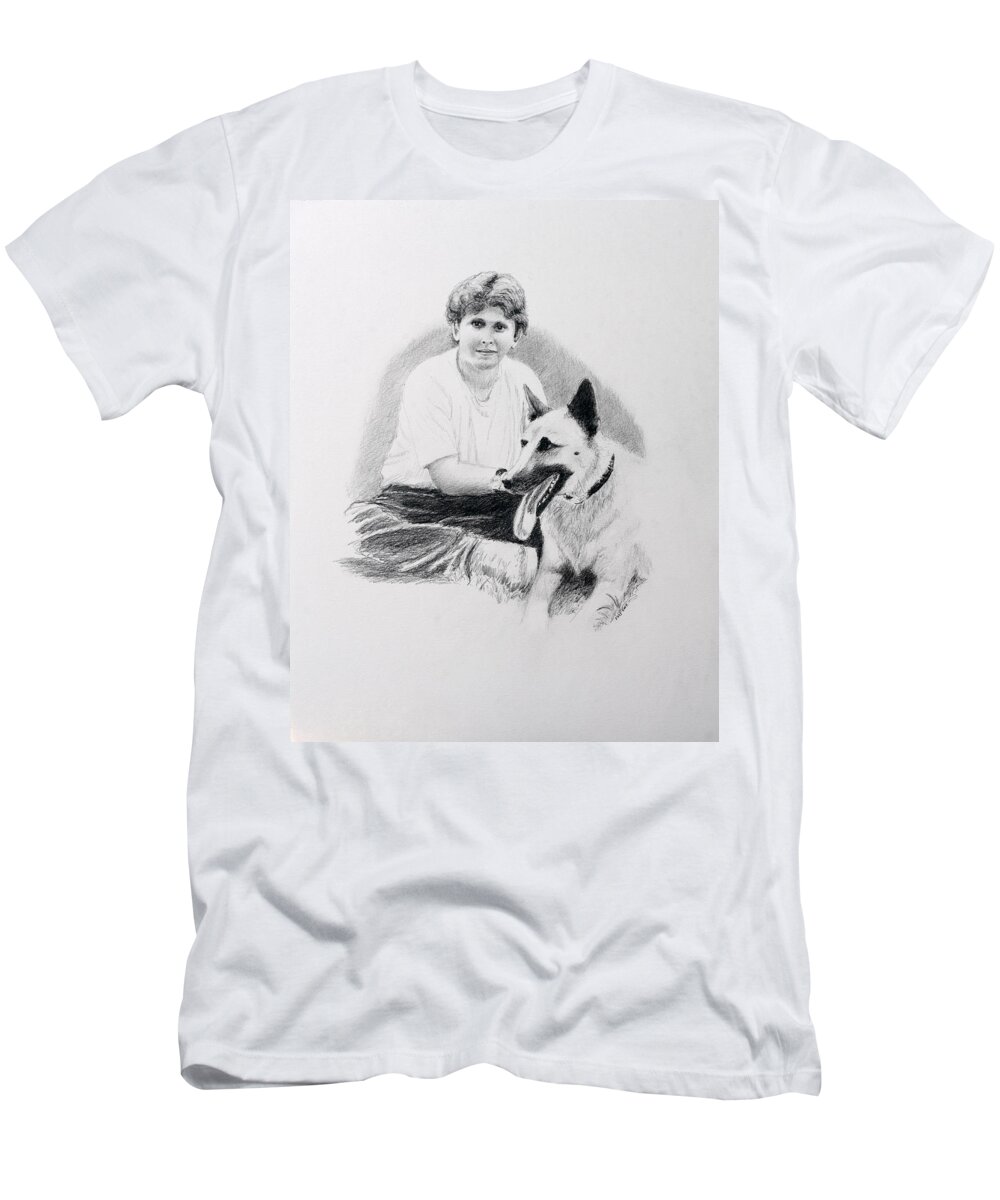 Boy T-Shirt featuring the drawing Nicholai And Bowser by Daniel Reed