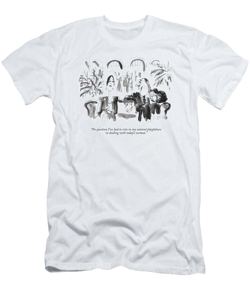 Vanity T-Shirt featuring the drawing No Question I've Had To Rein In My Natural by Donald Reilly