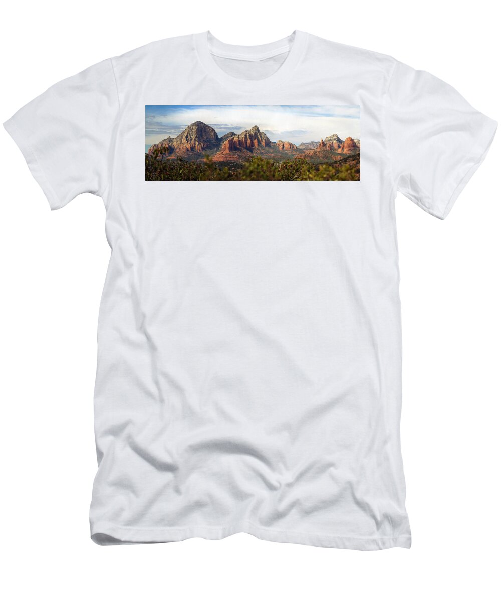 Oak Creek Canyon T-Shirt featuring the photograph Oak Creek Canyon Sedona Pan by JustJeffAz Photography