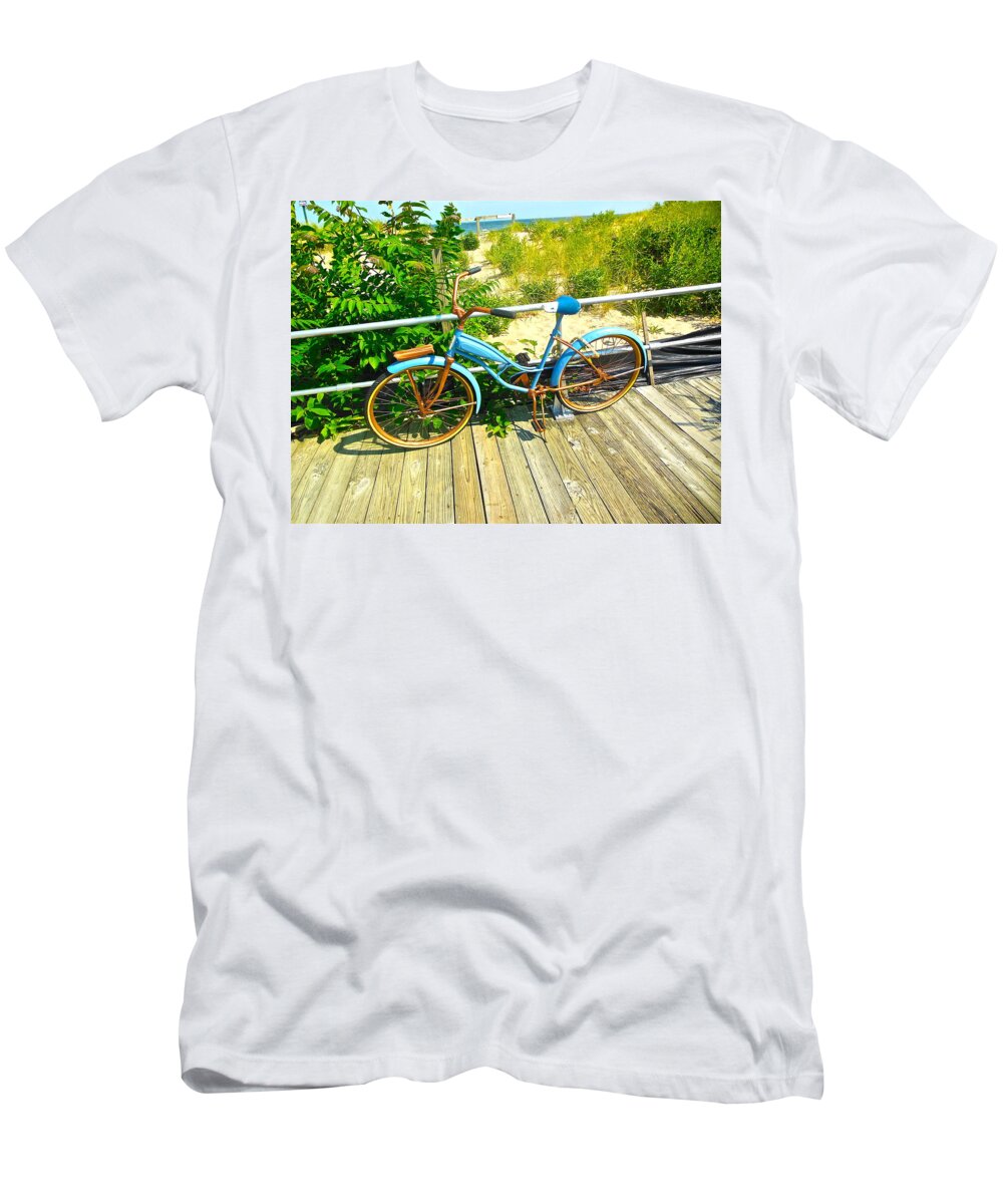 Beach T-Shirt featuring the photograph Ocean Grove Bike by Joan Reese
