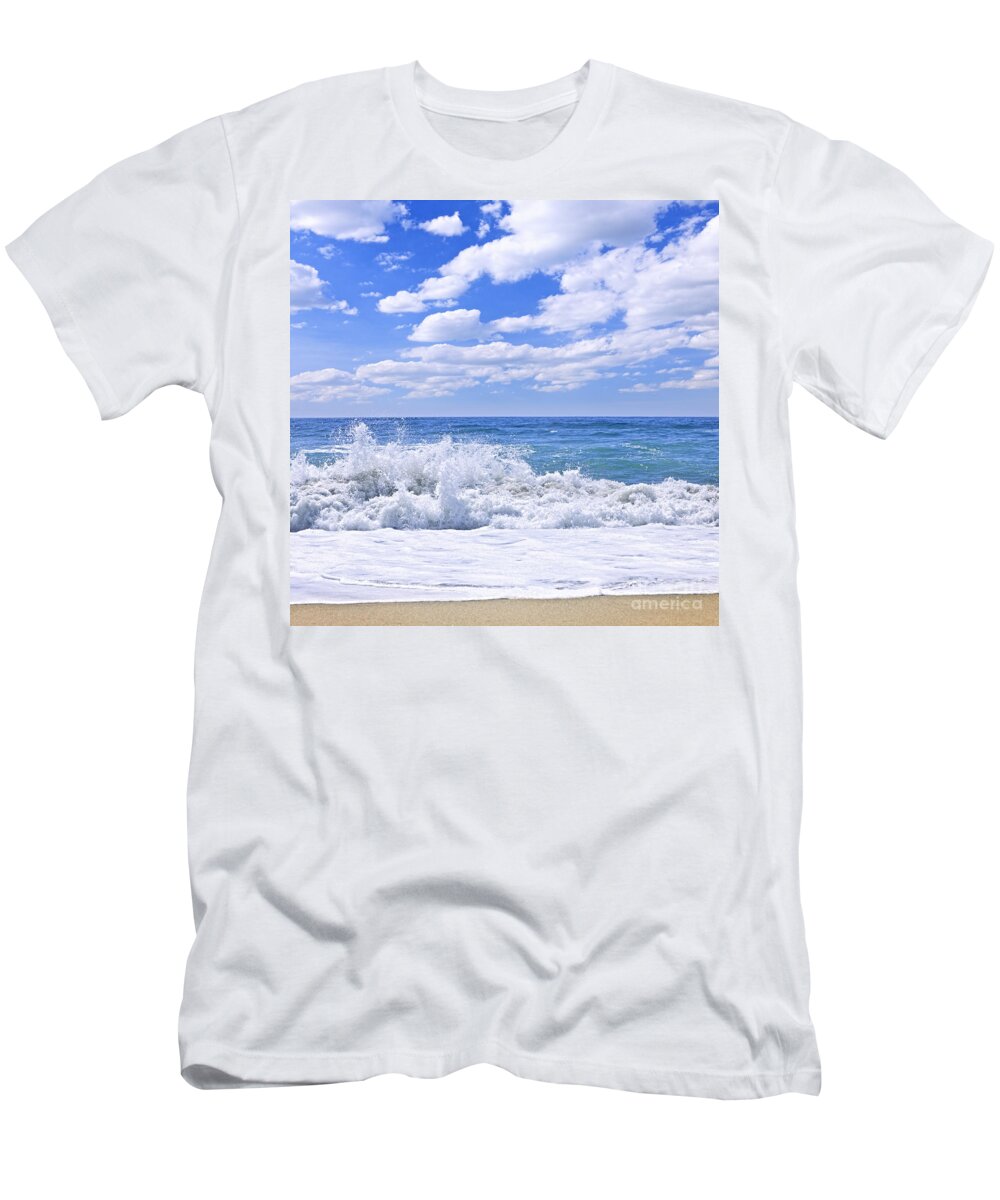 Surf T-Shirt featuring the photograph Ocean surf by Elena Elisseeva