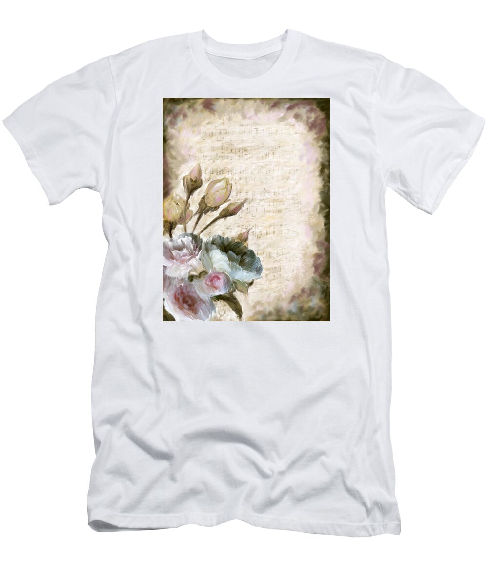 Floral T-Shirt featuring the painting Ode to Love by Portraits By NC
