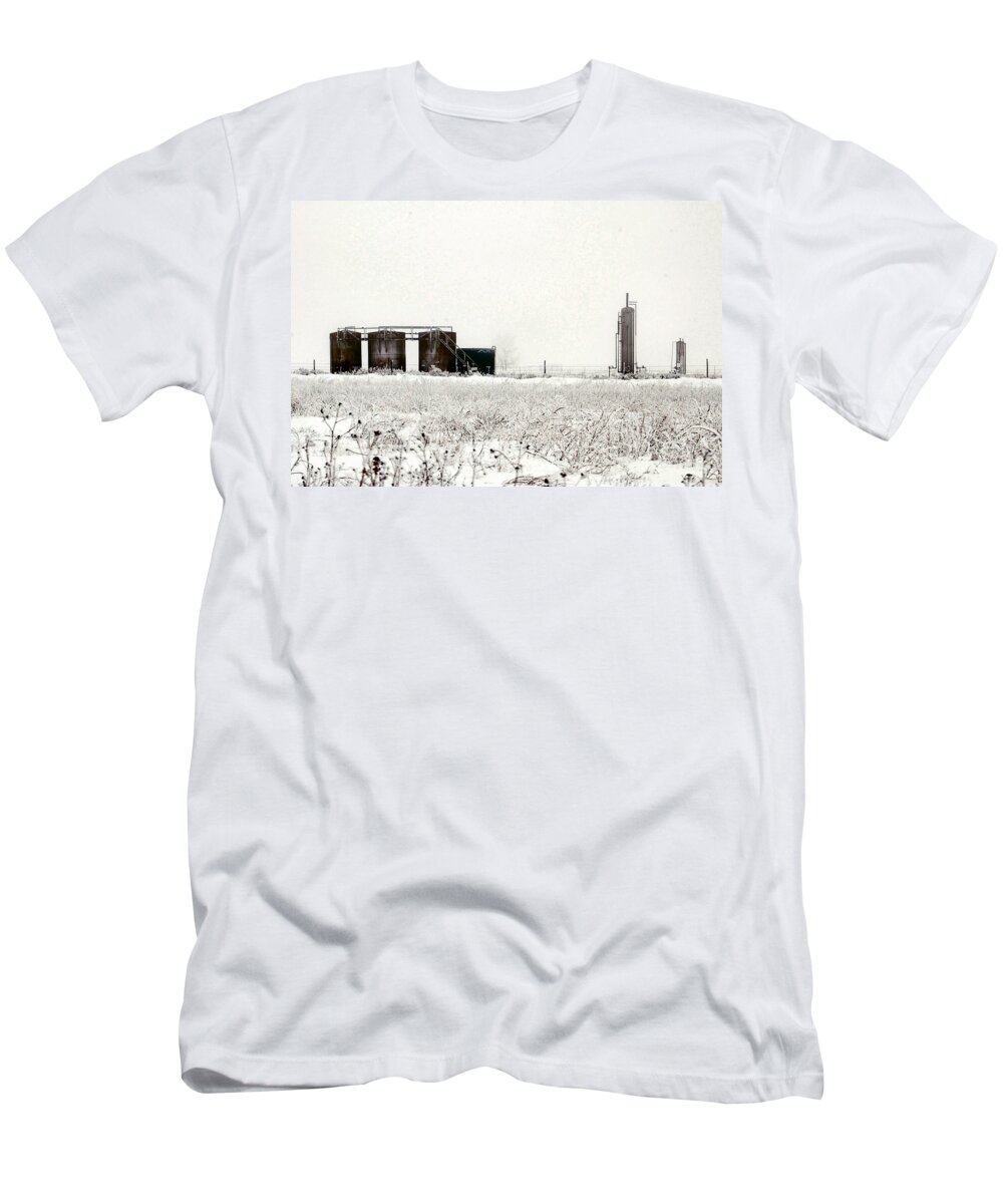 Landscape T-Shirt featuring the photograph Oklahoma Wellsite by Anjanette Douglas