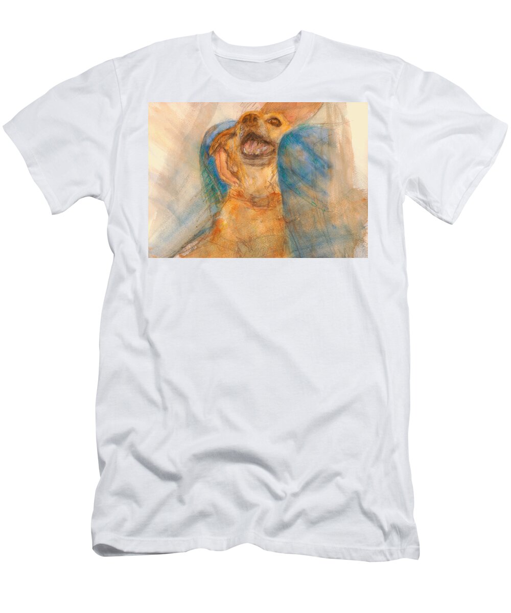Dog T-Shirt featuring the painting Old man Clyde by Suzy Norris