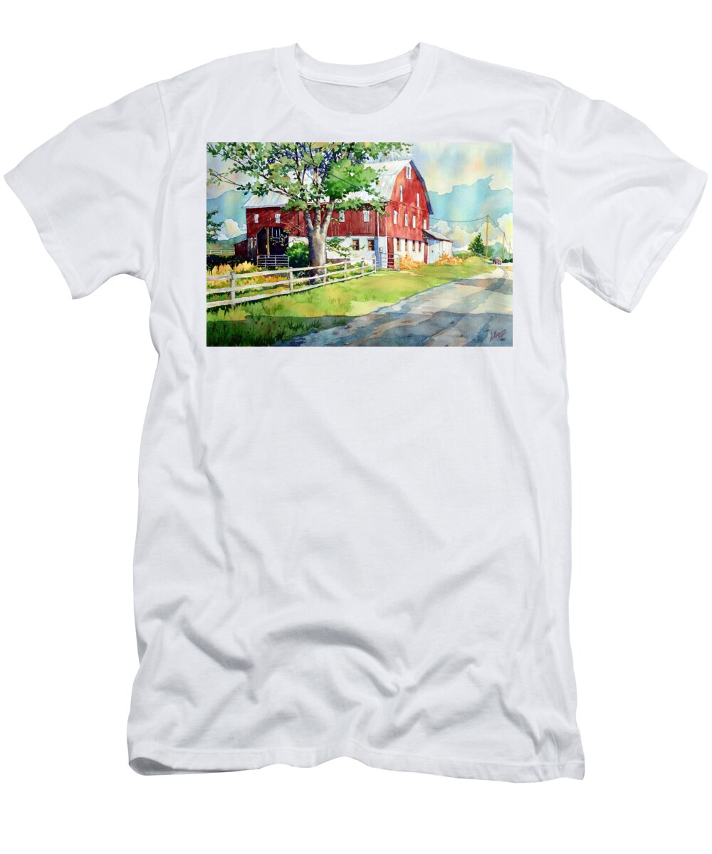 Nature T-Shirt featuring the painting Old Red by Mick Williams