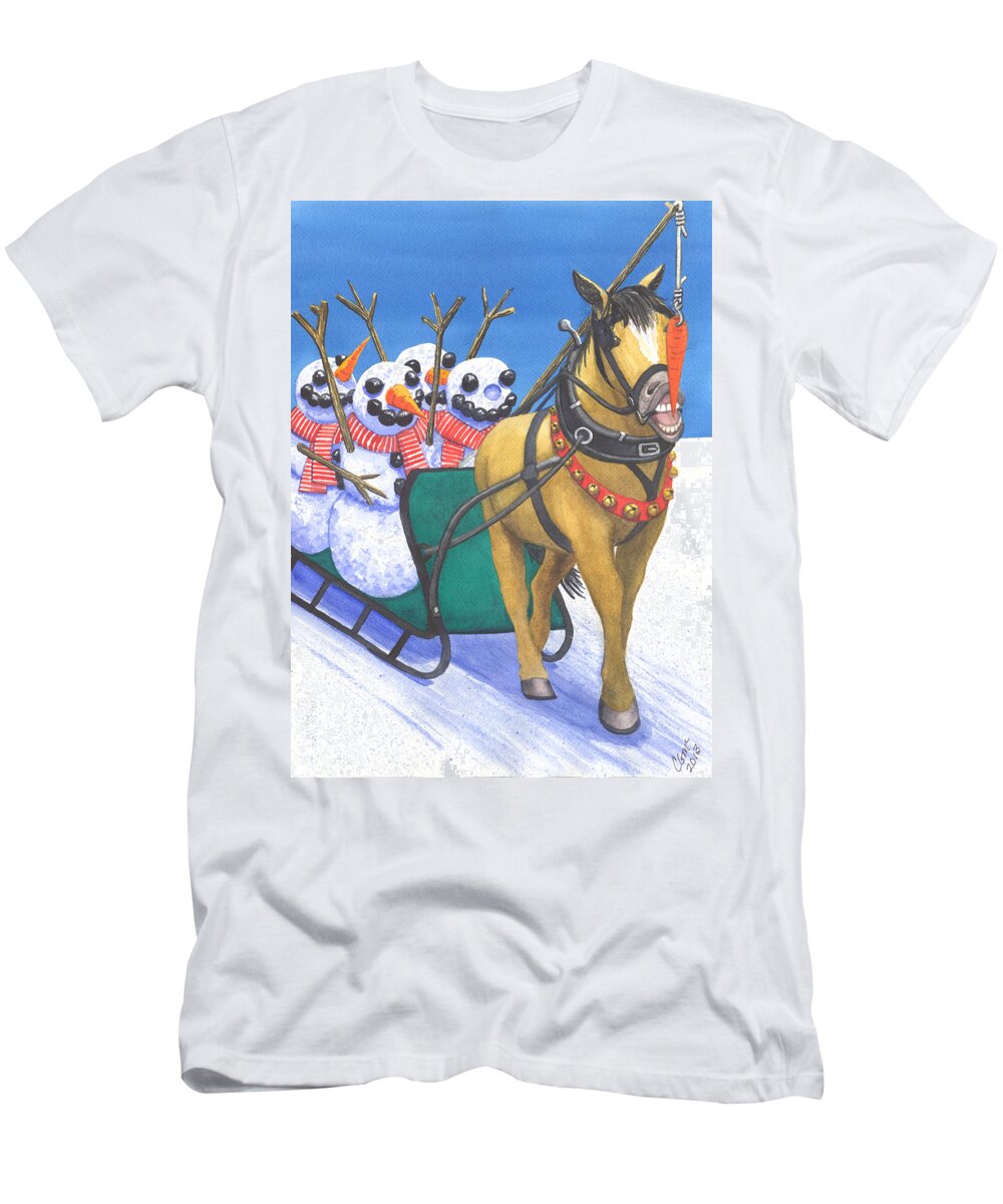 Horse T-Shirt featuring the painting One for the team by Catherine G McElroy