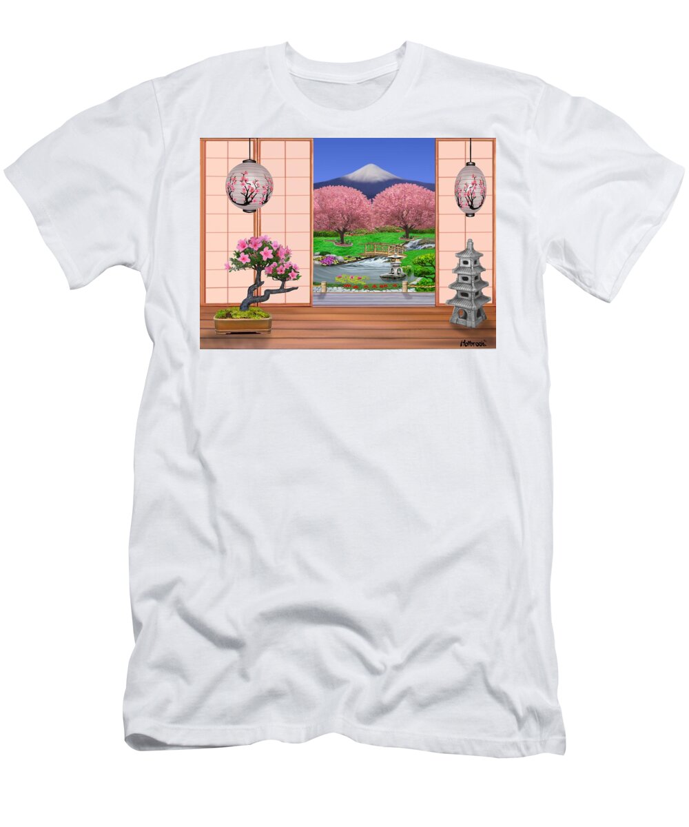 Oriental Art T-Shirt featuring the digital art Oriental Splendor by Glenn Holbrook