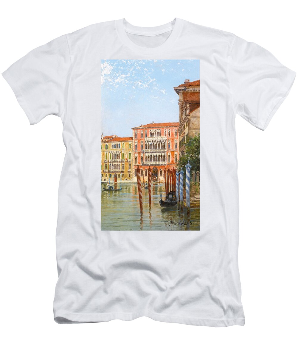 Antonietta Brandeis T-Shirt featuring the painting Palazzo Ca' Foscari. Venice by Antonietta Brandeis