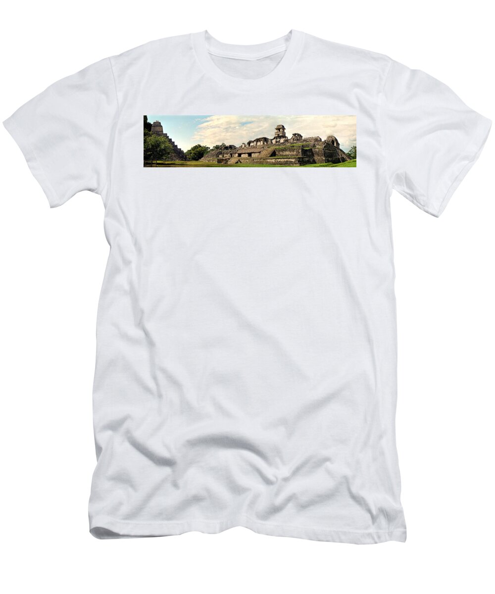Palenque T-Shirt featuring the photograph Palenque Panorama Unframed by Weston Westmoreland