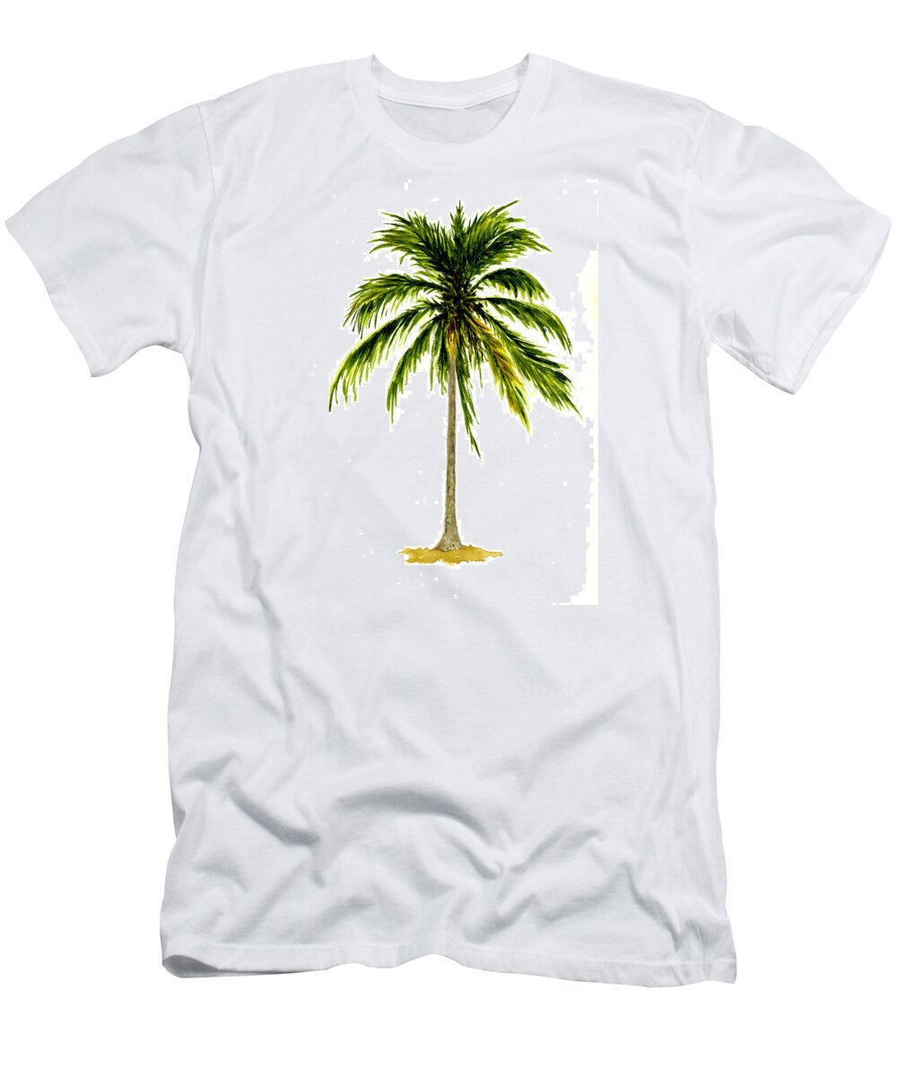 Palm Tree T-Shirt featuring the painting Princess Palm Tree by Michael Vigliotti