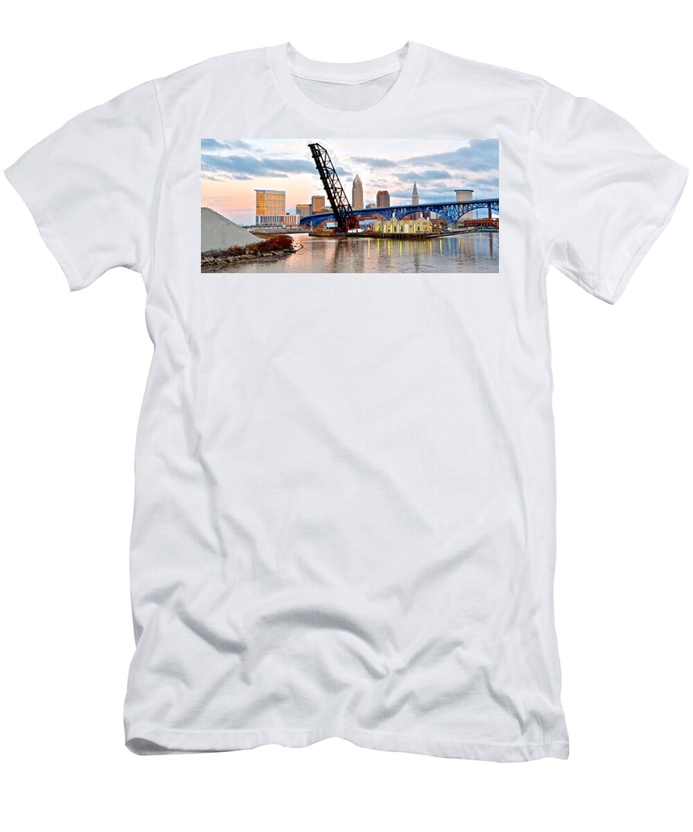 Downtown T-Shirt featuring the photograph Panoramic Sunset by Frozen in Time Fine Art Photography