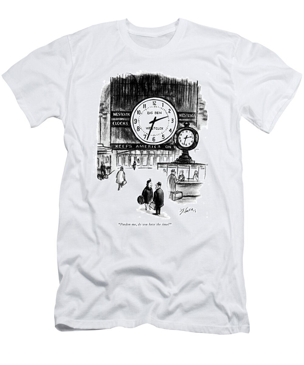  T-Shirt featuring the drawing Do You Have The Time? by Joseph Farris