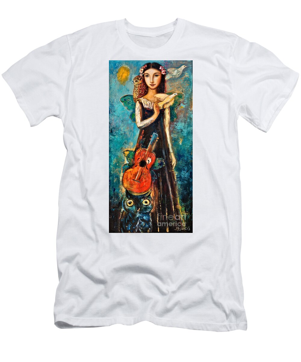 Peace T-Shirt featuring the painting Peace Messenger by Shijun Munns