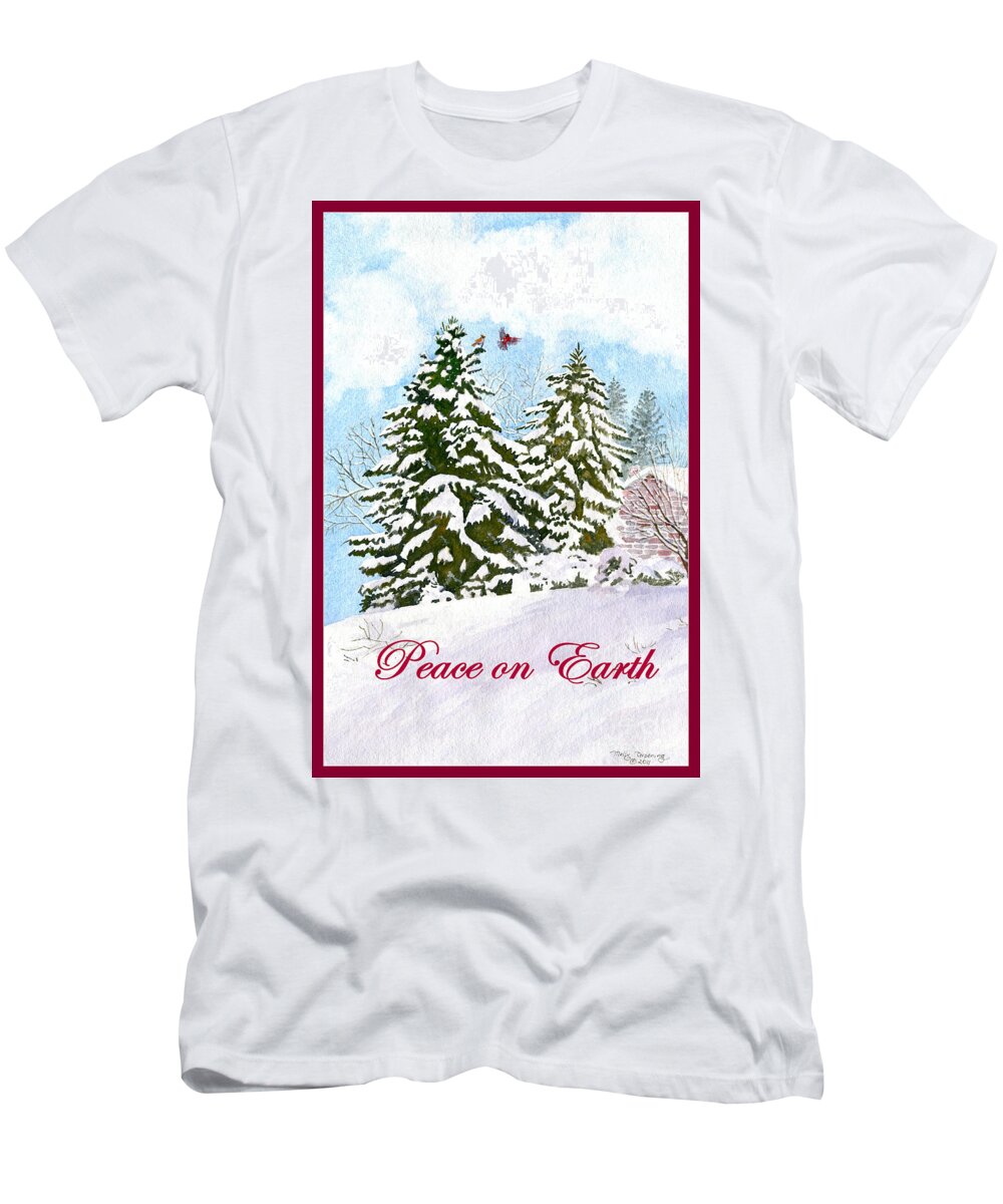 Peace On Earth T-Shirt featuring the painting Peace on Earth by Melly Terpening