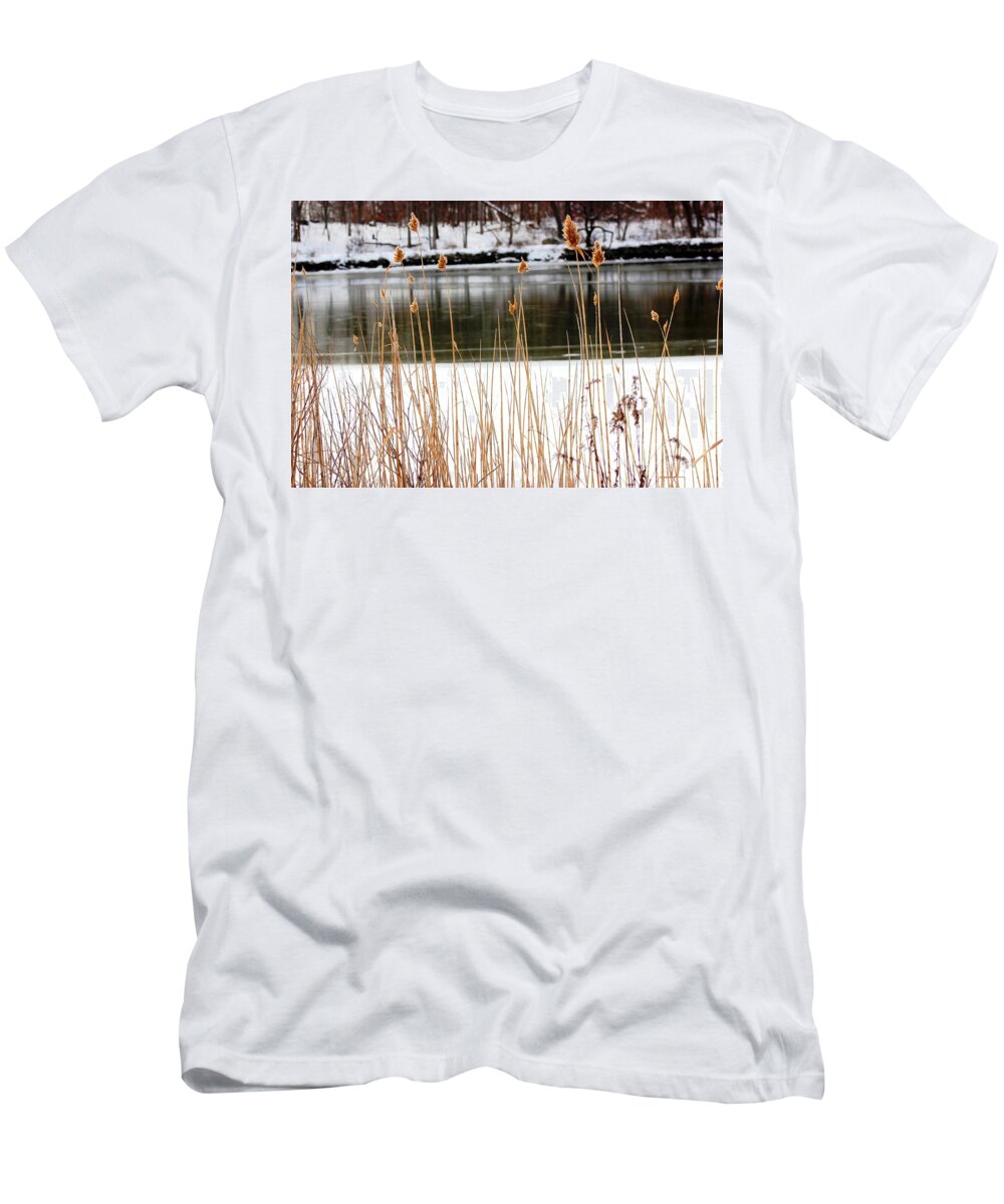 Reeds T-Shirt featuring the photograph Peeking Through The Reeds by Judy Palkimas