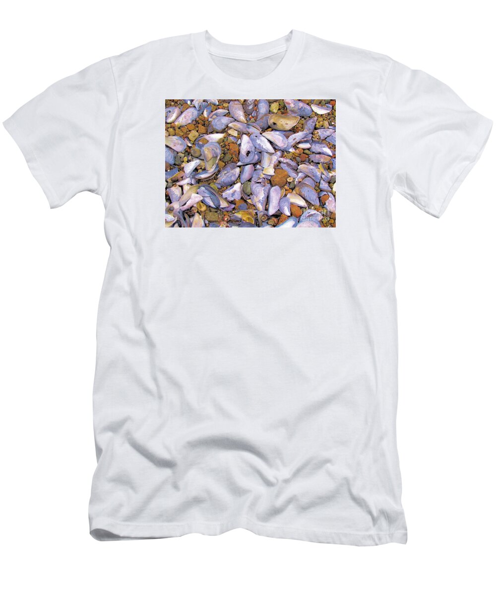 Shells T-Shirt featuring the photograph Periwinkles Muscles and Clams by Elizabeth Dow