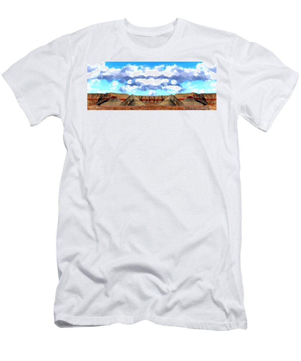 Petrified T-Shirt featuring the painting Petrified Arizona Panorama by Bruce Nutting