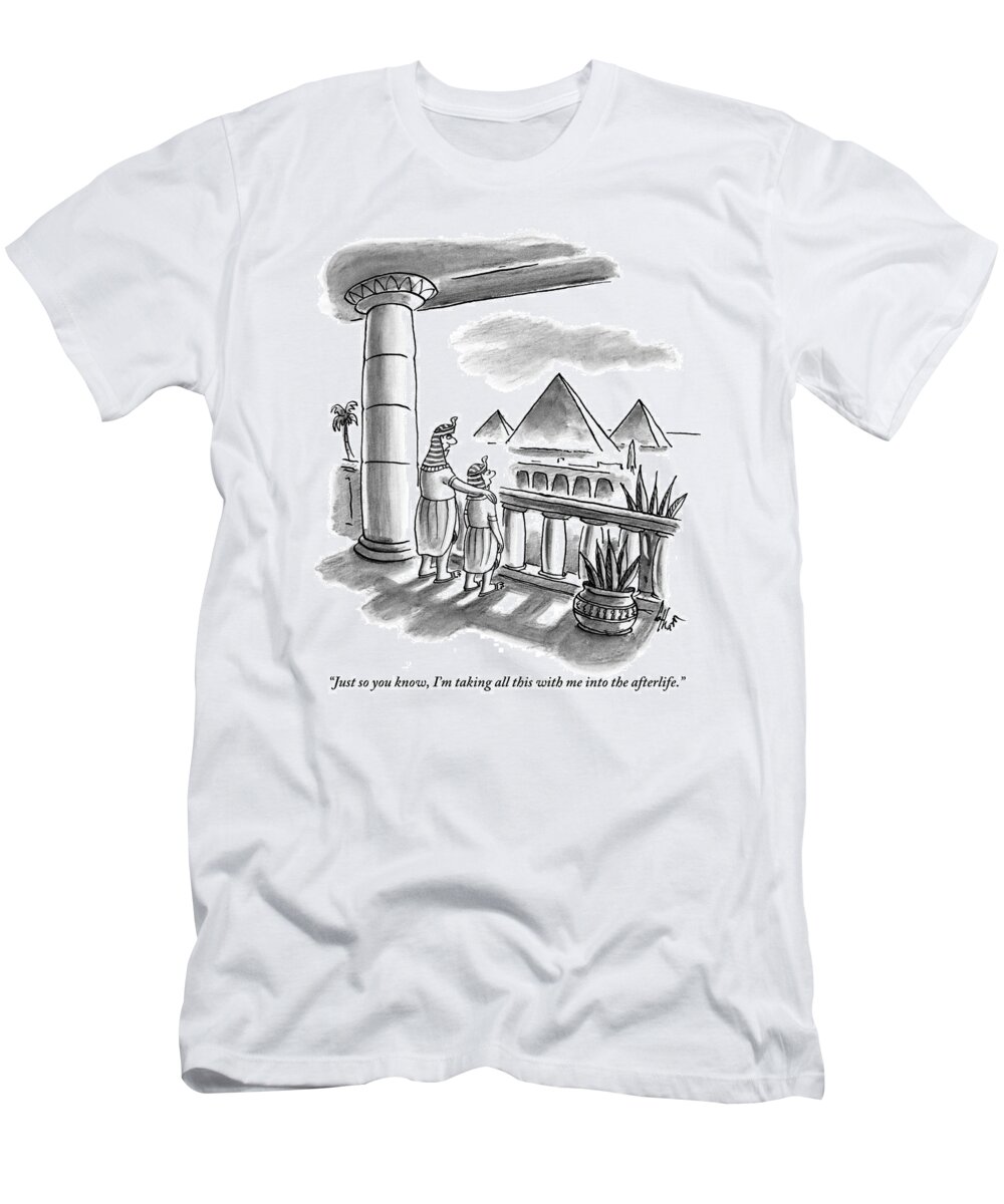 Fathers And Sons T-Shirt featuring the drawing Pharaoh To Son by Frank Cotham