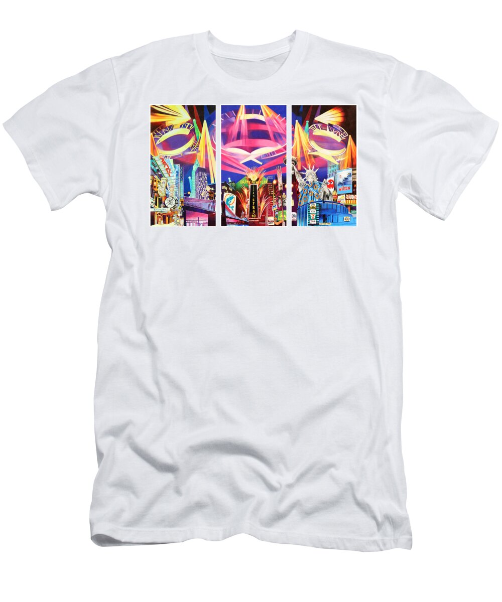 Phish T-Shirt featuring the drawing Phish New York for New Years Triptych by Joshua Morton