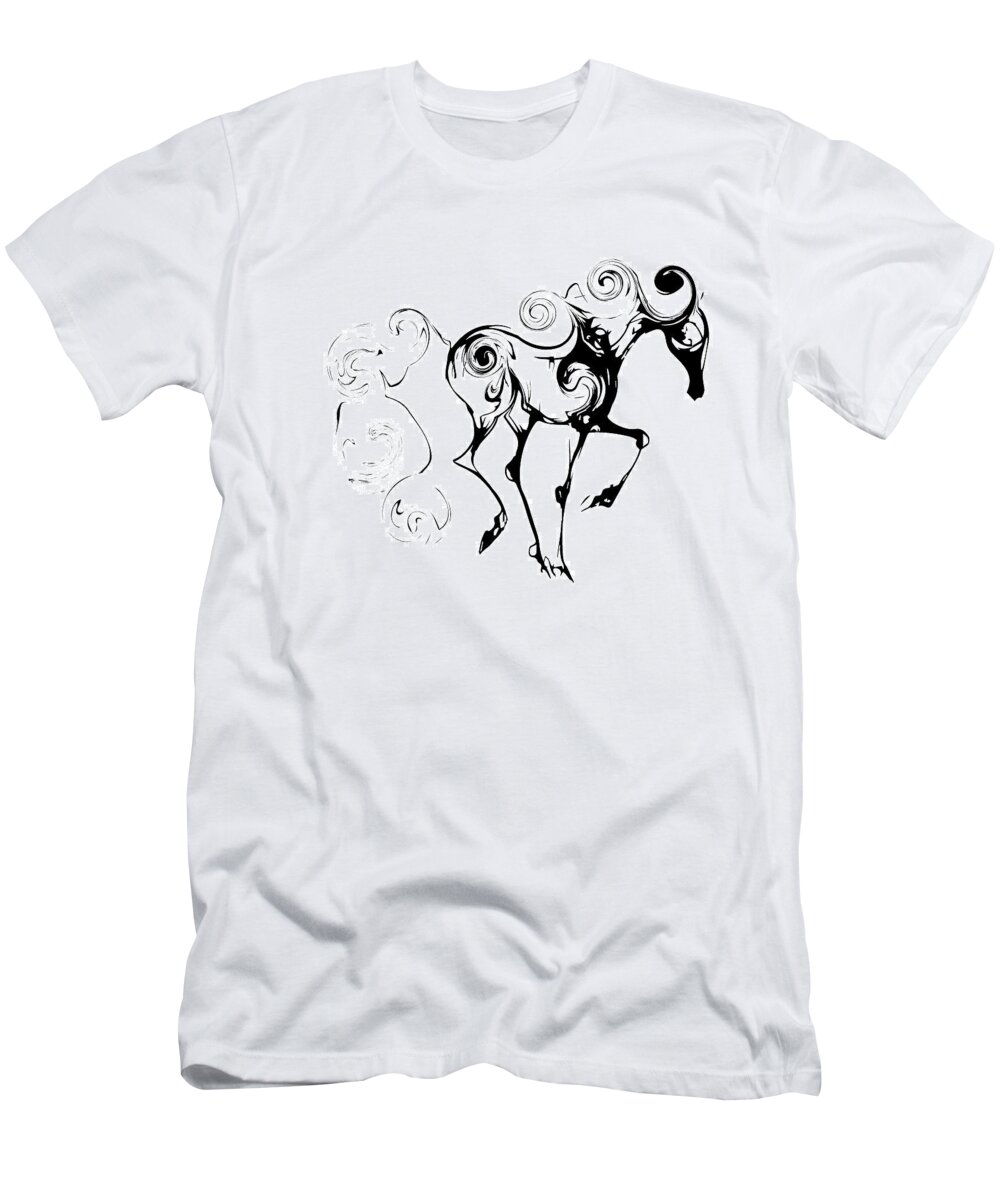 Horse T-Shirt featuring the digital art Pin Swirl by Ellsbeth Page