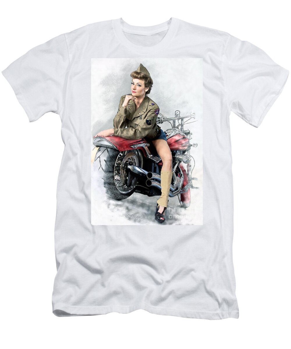semafor race rotation Pin-up Biker T-Shirt by MAD Art and Circus - Pixels