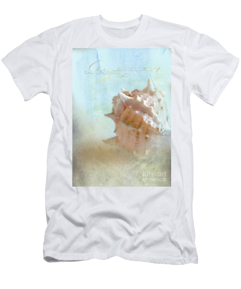 Sea Shell T-Shirt featuring the photograph Pink Murex Seashell by Betty LaRue