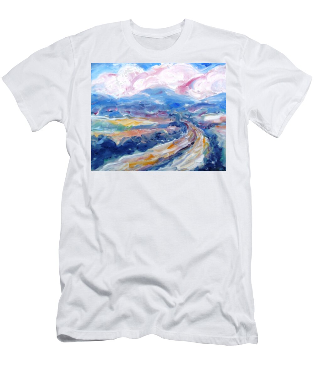  Autumn Landscape T-Shirt featuring the painting Pink Suffusion by Trudi Doyle