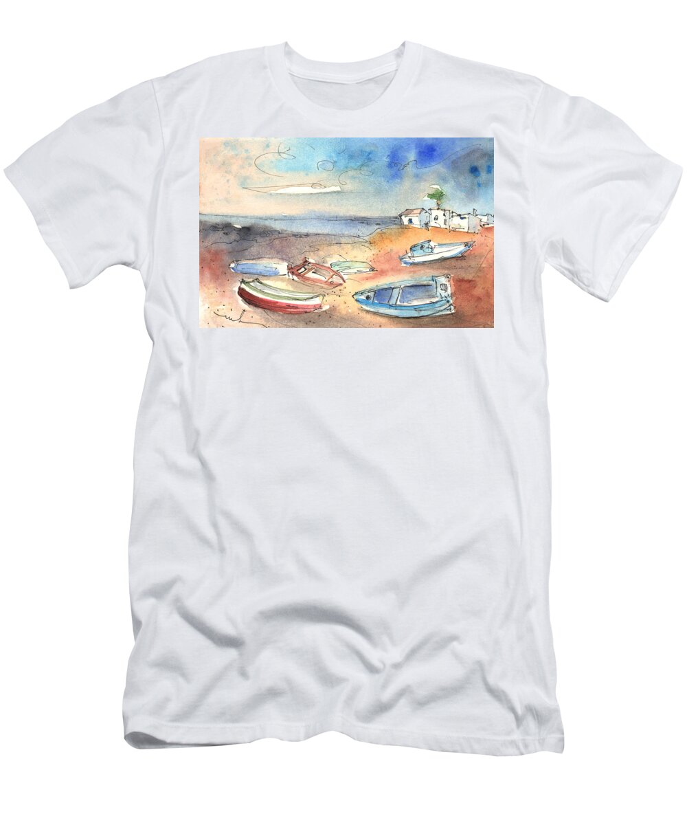 Travel T-Shirt featuring the painting Playa Honda in Lanzarote 02 by Miki De Goodaboom