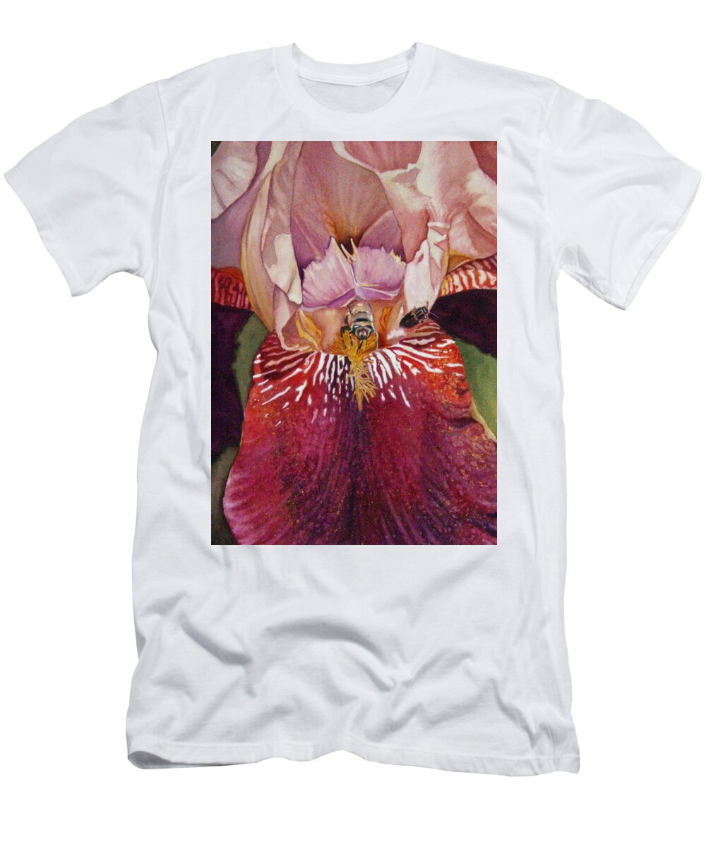 Pollen Party T-Shirt featuring the painting Pollen Party by Sandi Howell