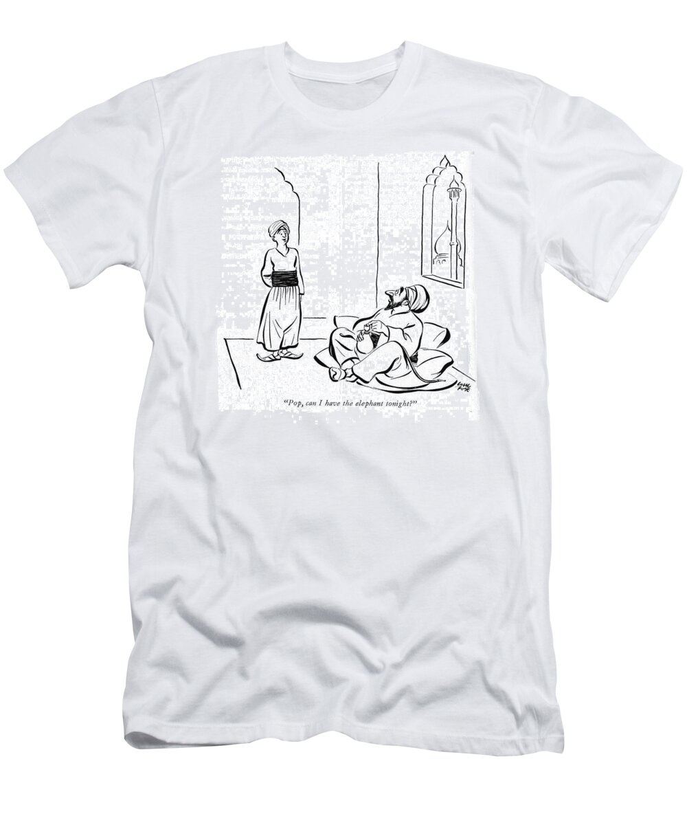 111535 Cro Carl Rose T-Shirt featuring the drawing Can I Have The Elephant Tonight? by Carl Rose