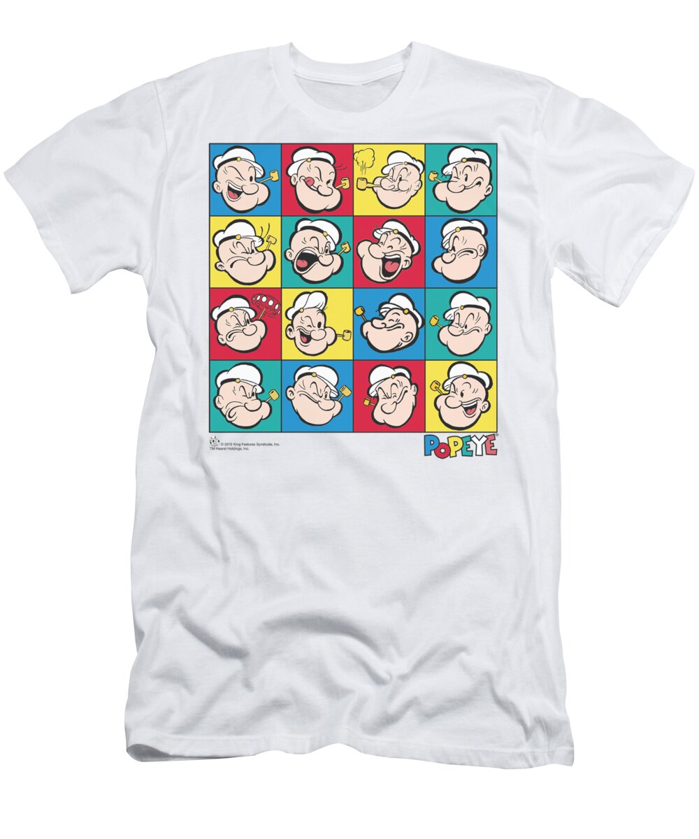 Popeye T-Shirt featuring the digital art Popeye - Color Block by Brand A