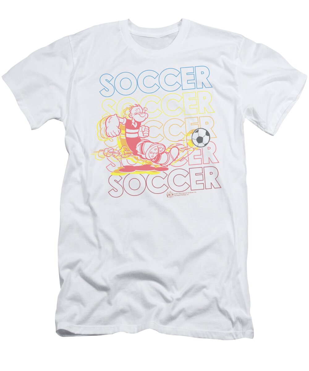 Popeye T-Shirt featuring the digital art Popeye - Soccer by Brand A