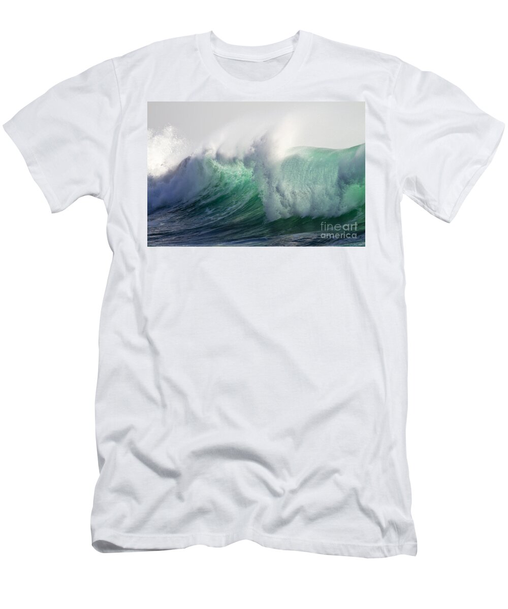 Wave T-Shirt featuring the photograph Portuguese Sea Surf by Heiko Koehrer-Wagner
