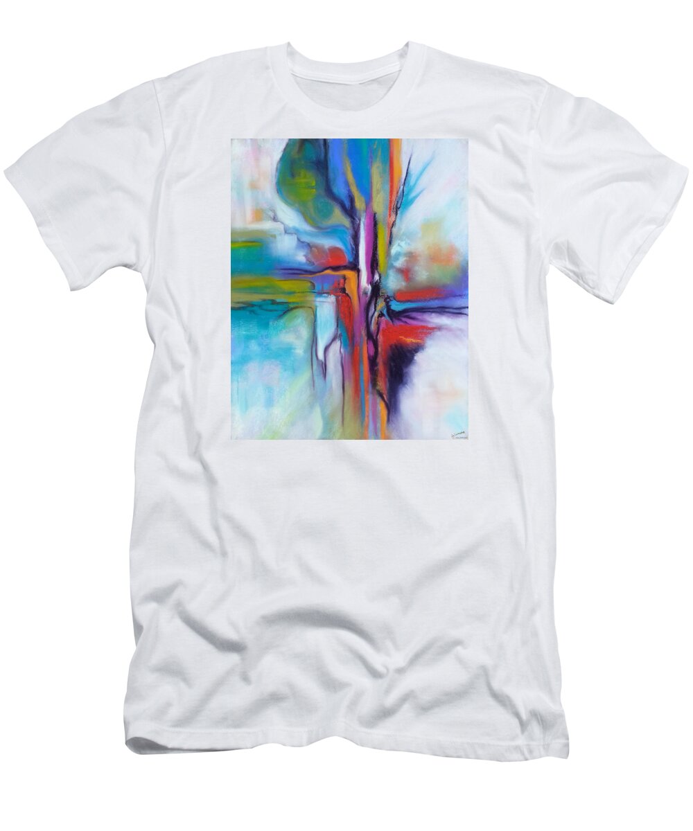 Abstract Colors Flight Freedom No-boundaries T-Shirt featuring the pastel Prendere Il Volo by Brenda Salamone