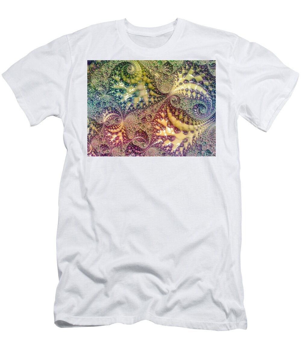 Primordial Soup T-Shirt featuring the digital art Primordial Seafood Bisque by Susan Maxwell Schmidt