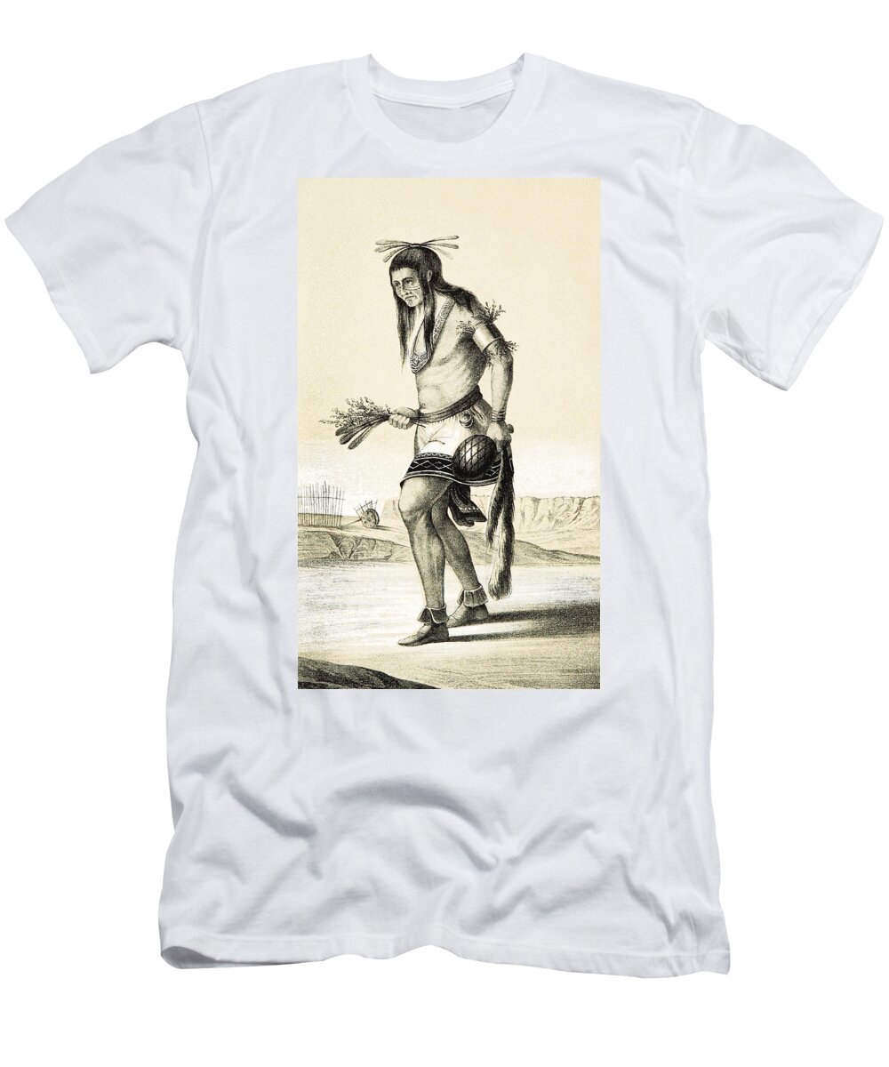 History T-Shirt featuring the photograph Pueblo Zuni Buffalo Dance, 1850s by British Library
